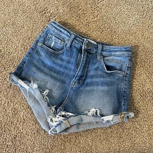 Women’s denim risen shorts